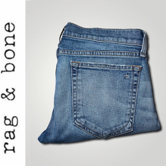 rag & bone Denim - RAG & BONE LOW RISE SKINNY Y2K TOMBOY LIGHT ACADEMIA WASH DEMIN JEANS - 26